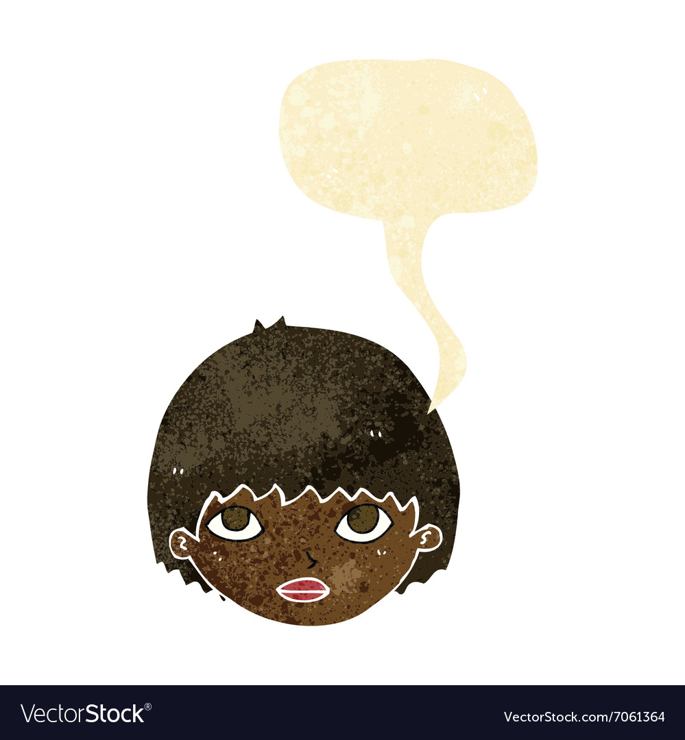 Cartoon girl staring with speech bubble Royalty Free Vector