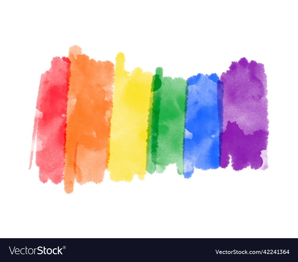 Cute rainbow watercolor paint textured Royalty Free Vector