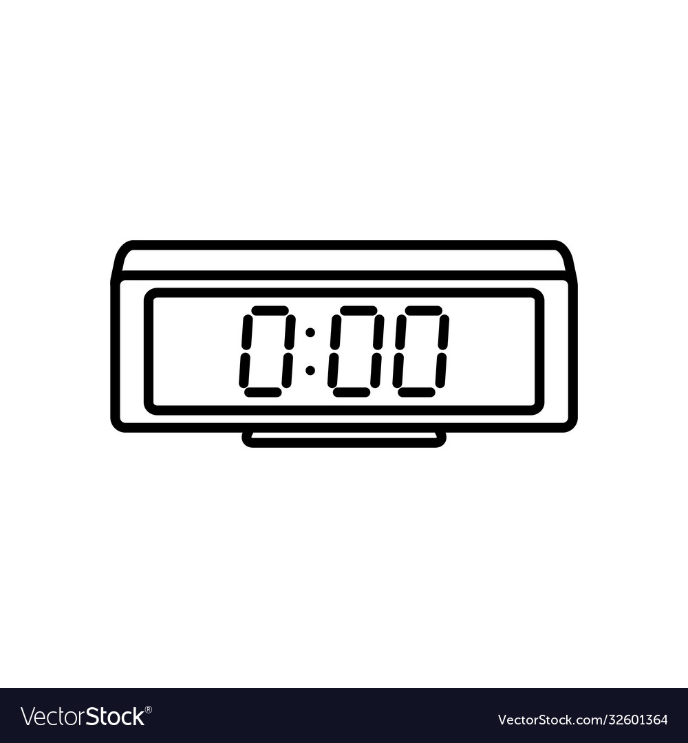 Digital Alarm Clock Icon Line Style Royalty Free Vector