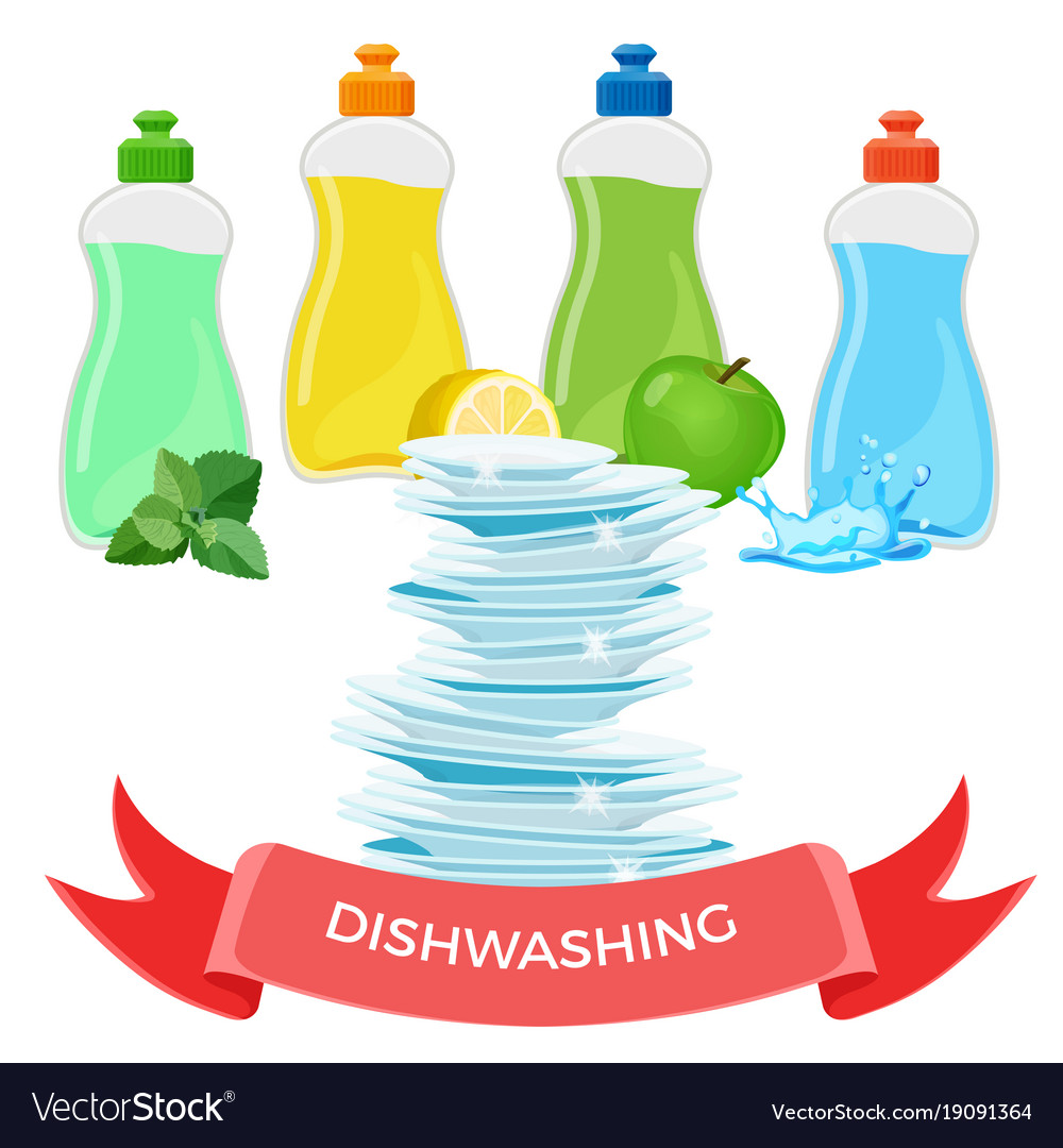 dishwashing-liquid-means-and-pile-clean-shiny-vector-image