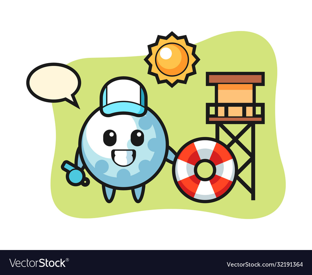 Golf cartoon as a beach guard Royalty Free Vector Image