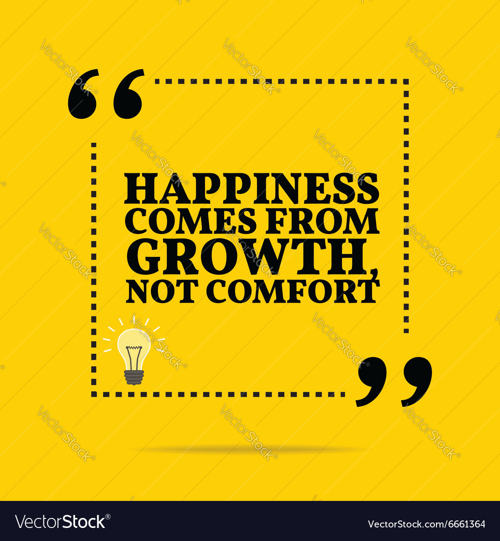 Inspirational motivational quote happiness comes Vector Image