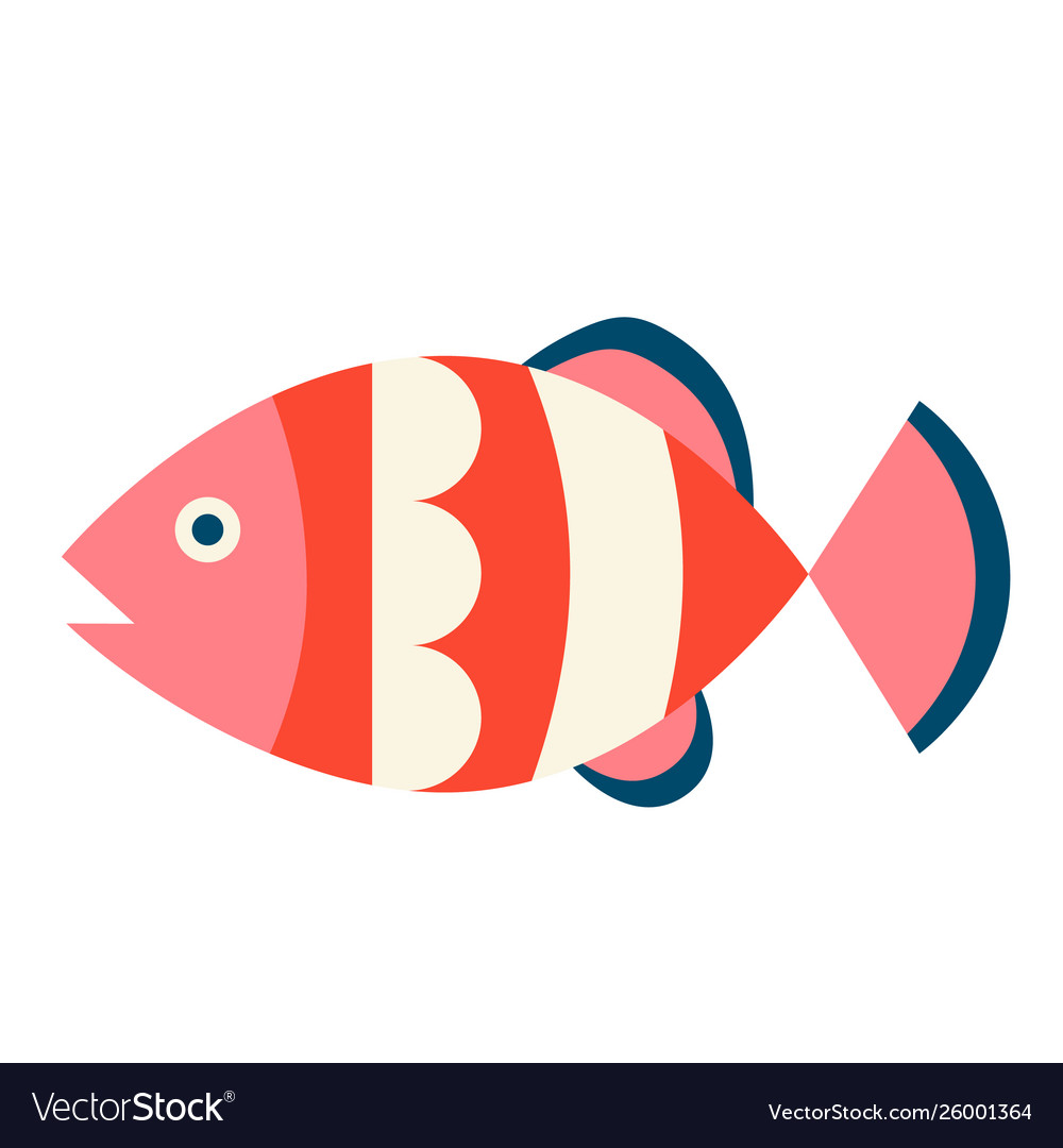 Red fish isolated on white background Royalty Free Vector