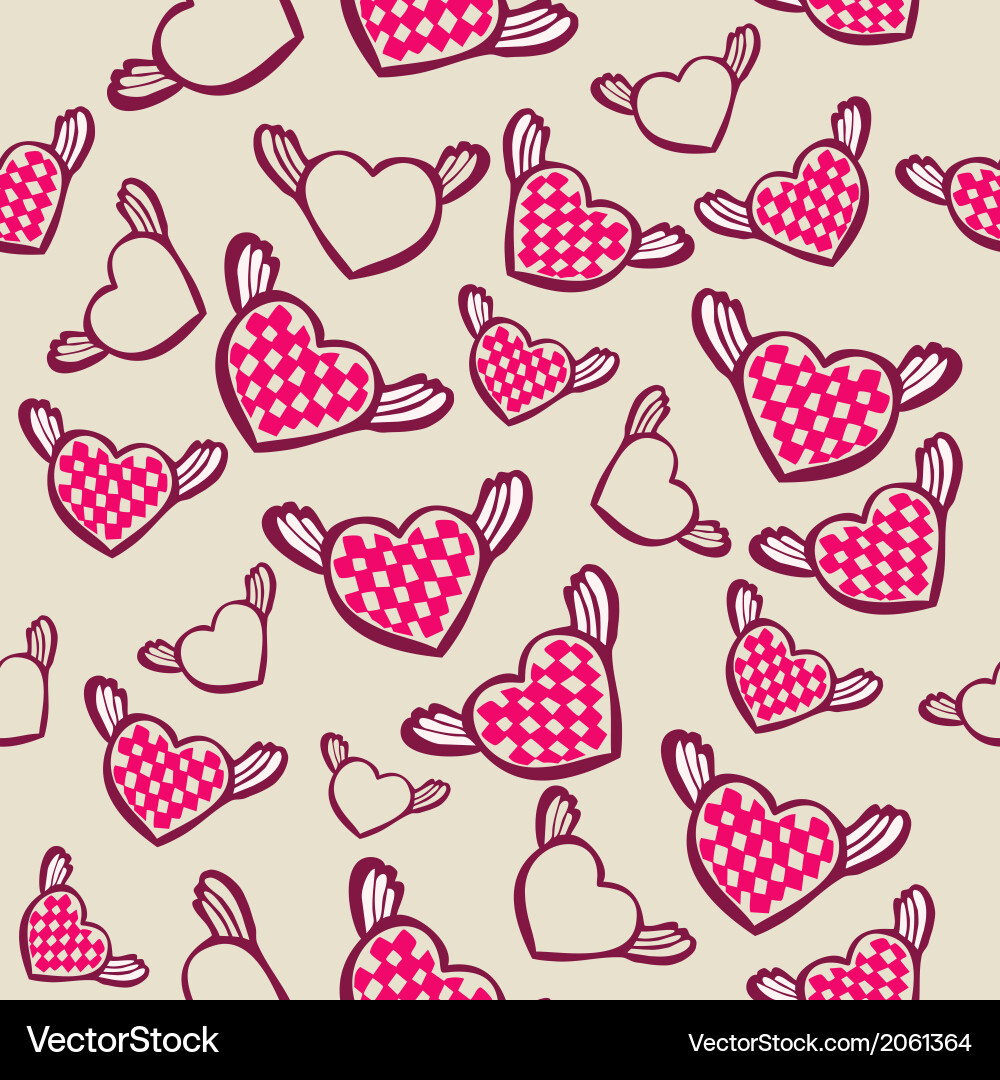 Romantic seamless pattern with hearts Royalty Free Vector