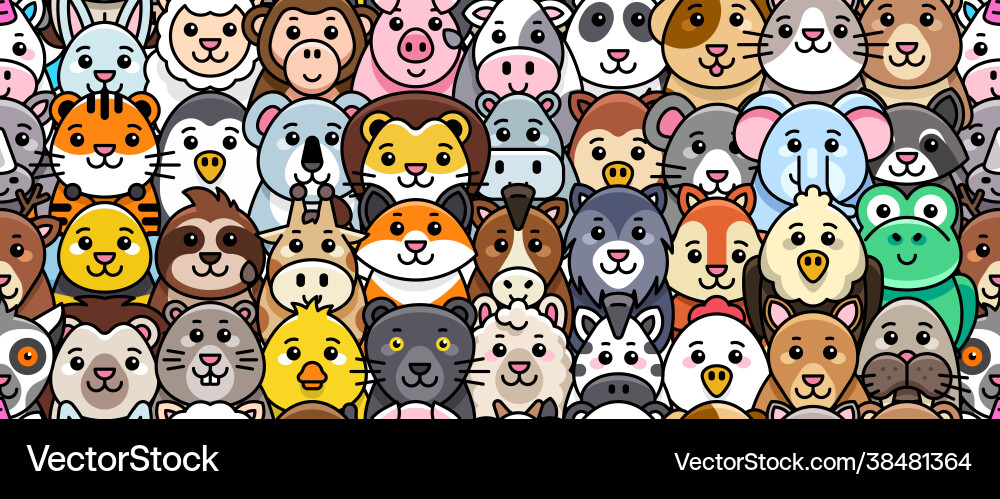 Seamless pattern with animals icons Royalty Free Vector