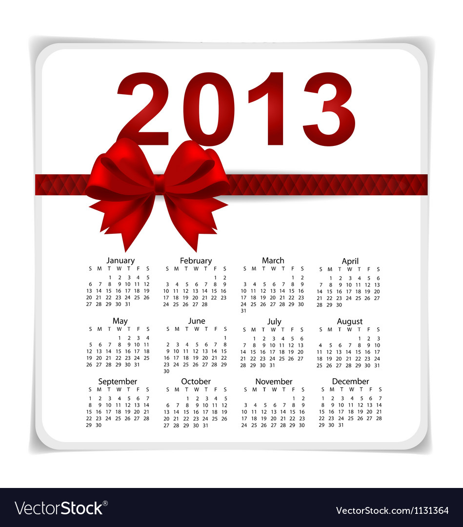simple 2013 year calendar