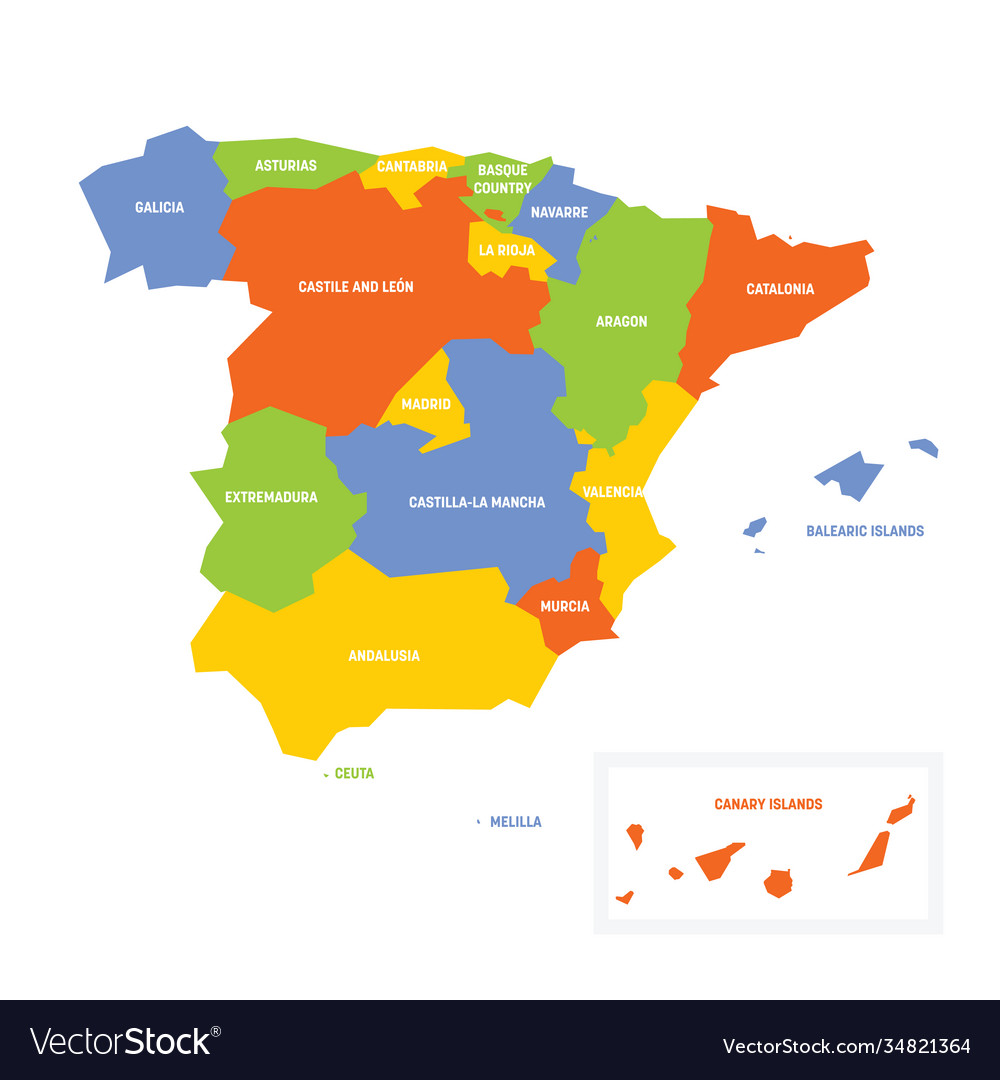 Spain - map autonomous communities