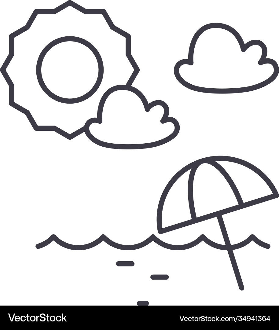 Summer icon linear isolated thin Royalty Free Vector Image