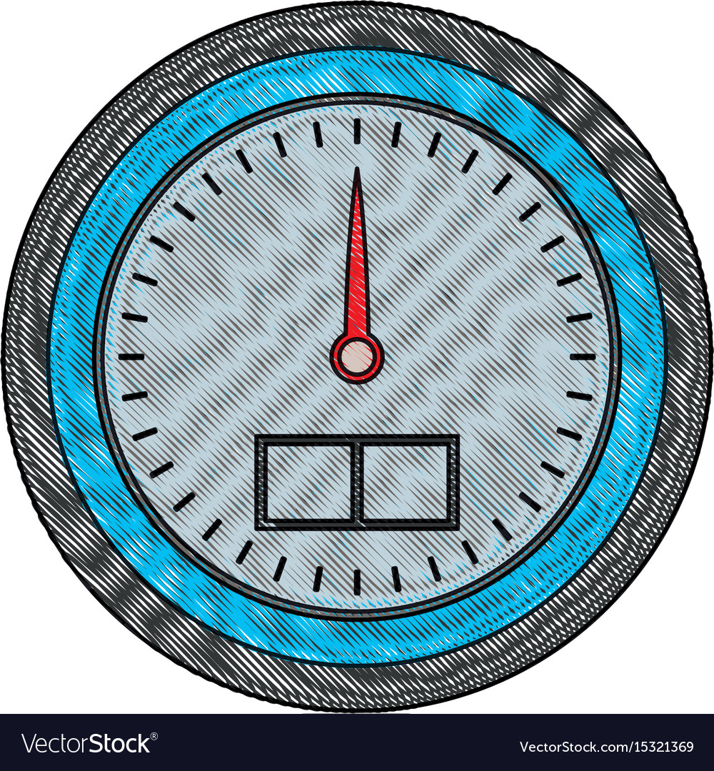 Colored crayon silhouette of water meter closeup Vector Image