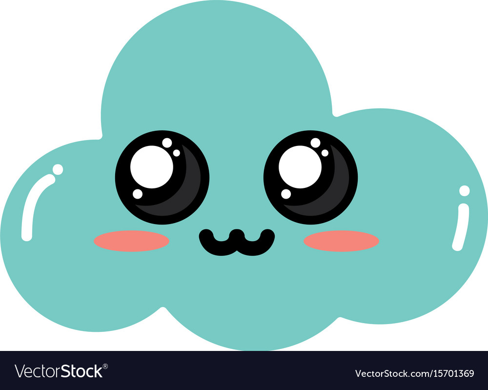 Kawaii cute tender cloud weather Royalty Free Vector Image