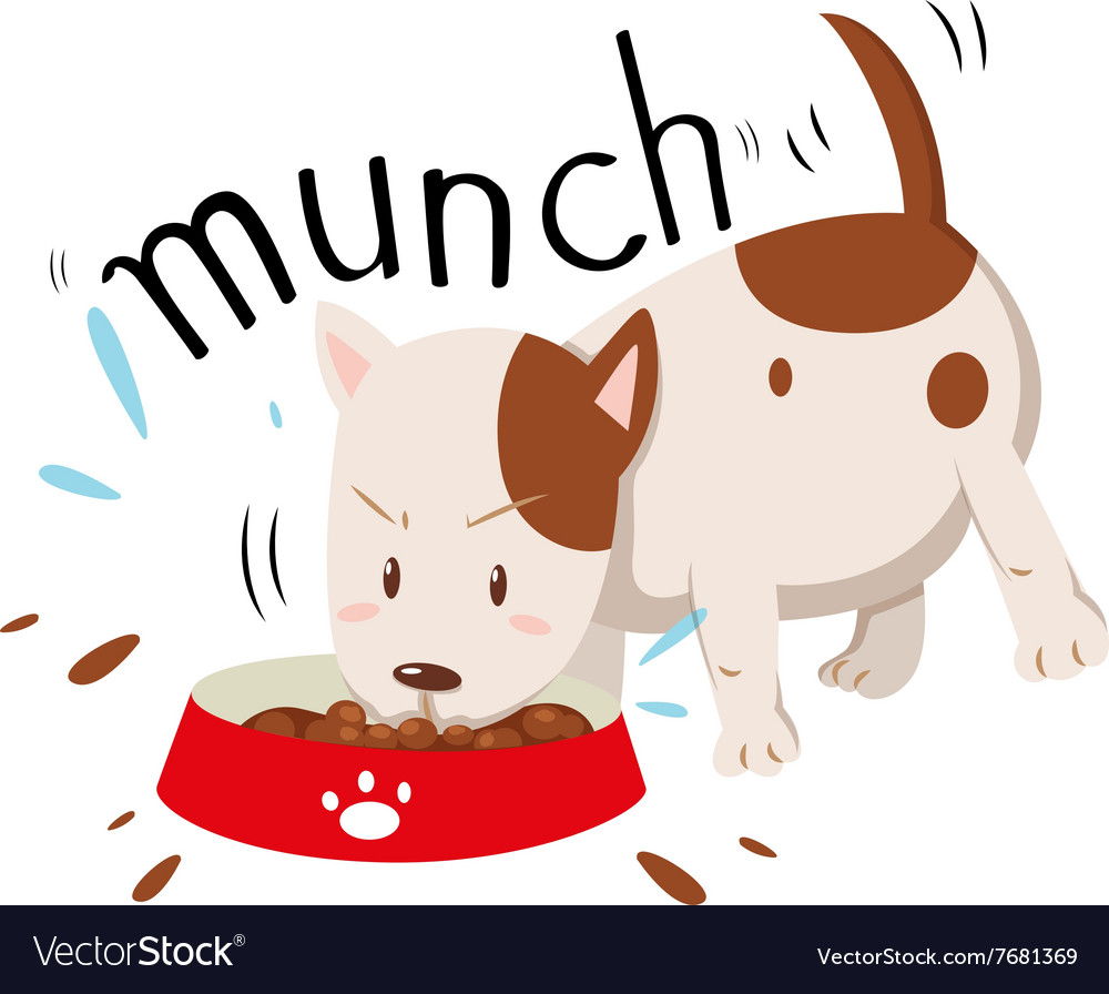 Little dog munching alone Royalty Free Vector Image