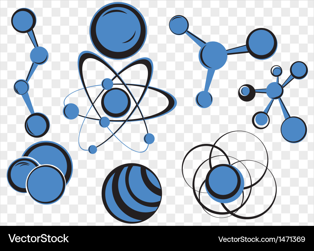 Molecule icons Royalty Free Vector Image - VectorStock