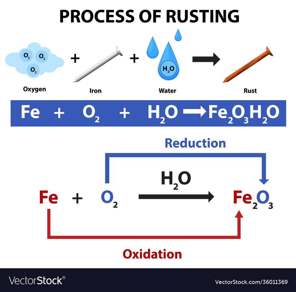 process-rusting-chemical-equation-royalty-free-vector-image