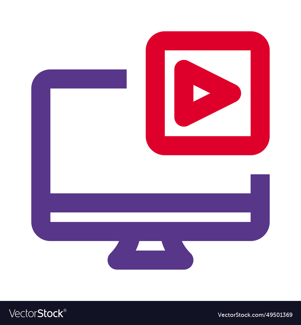 Visual media displayed on computer screen Vector Image