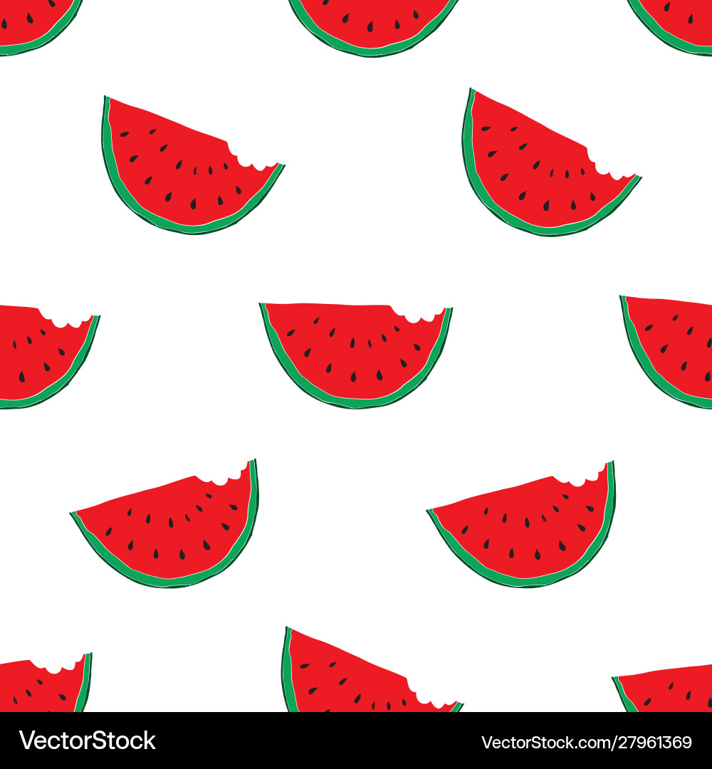 Watermelon seamless pattern hand drawn Royalty Free Vector