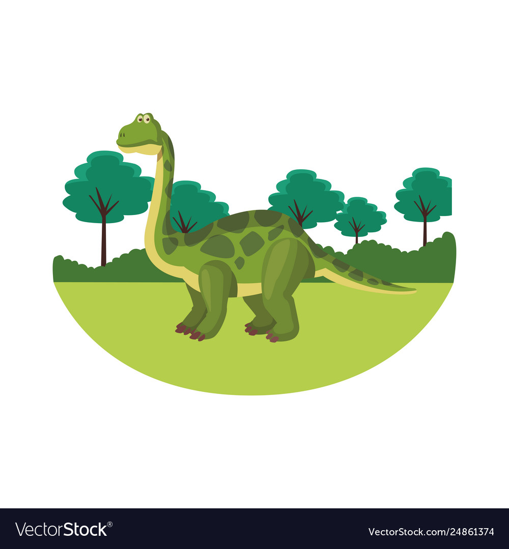 Brontosaurus dinosaur cartoon Royalty Free Vector Image