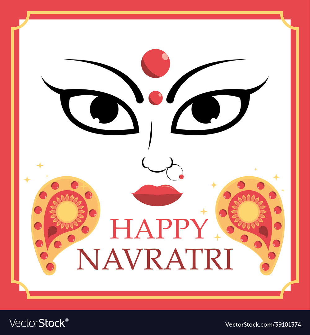 Happy navratri greeting card Royalty Free Vector Image