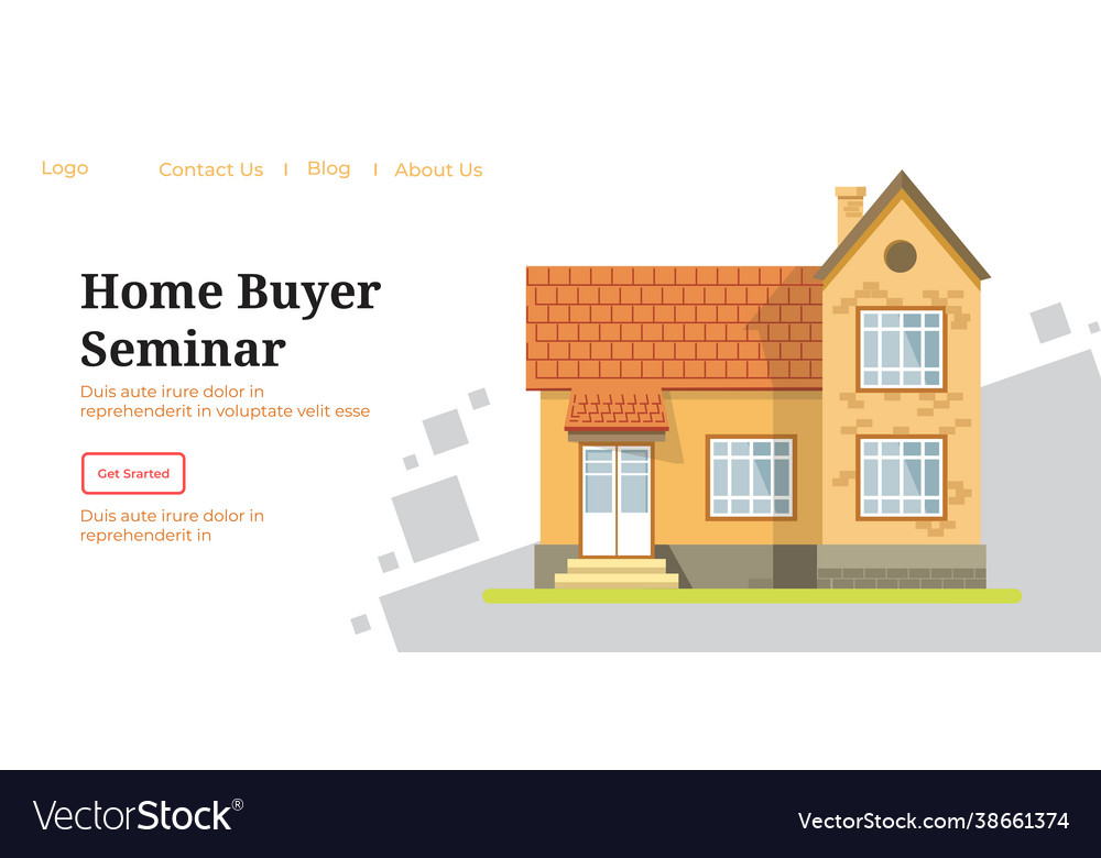 Home buyer seminar website or page for lessons Vector Image