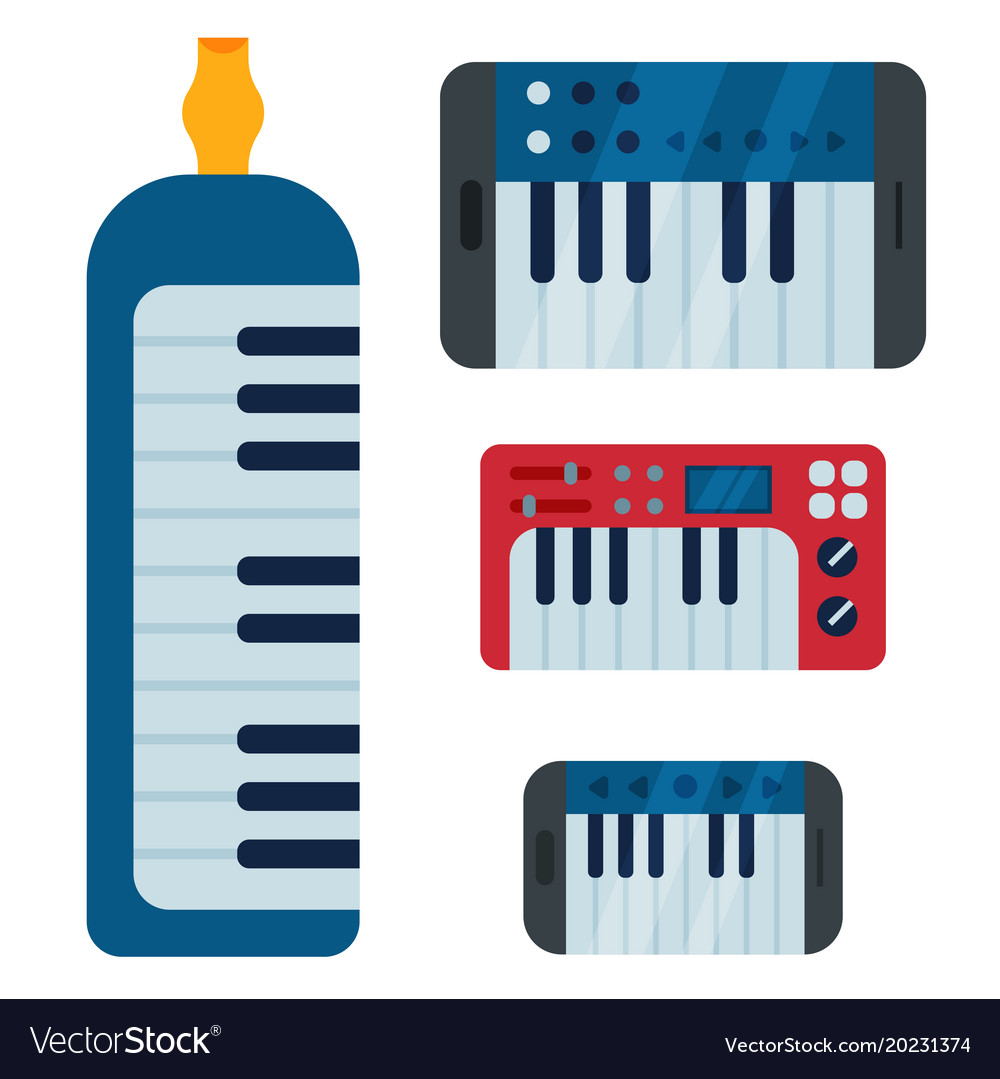 Keyboard musical instruments isolated Royalty Free Vector