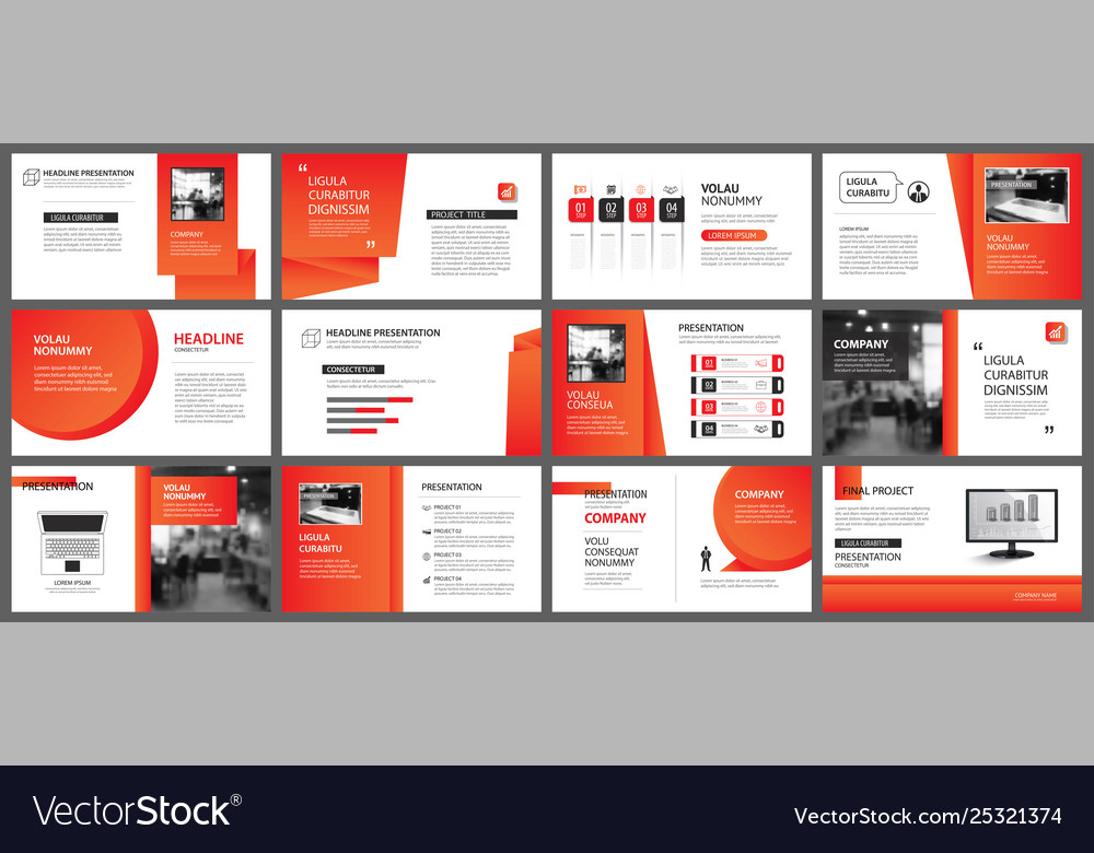 Presentation And Slide Layout Template Design Red Vector Image