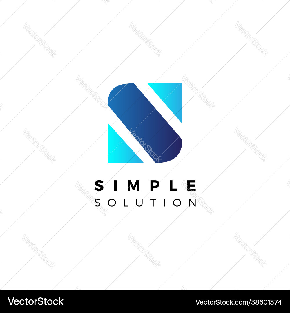 Simple initial letter s shape logo design template