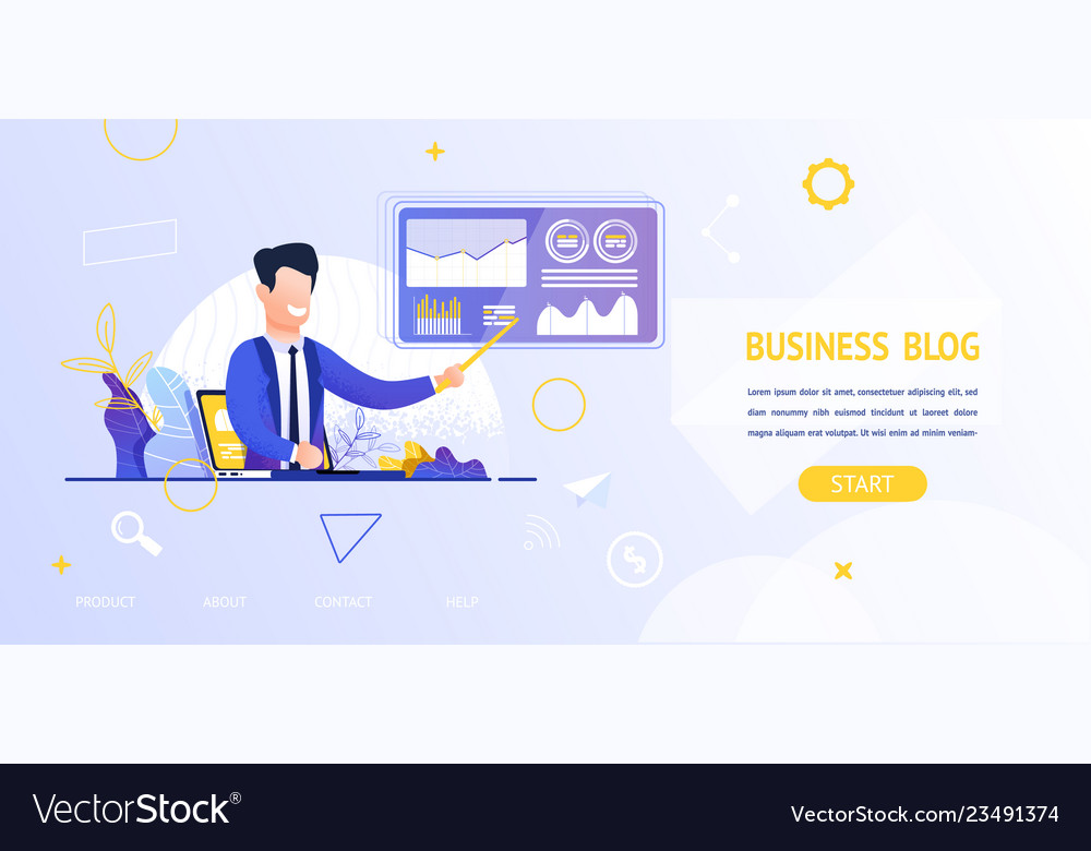 View Business Blog Online Royalty Free Vector Image
