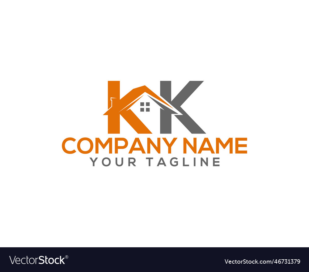 Abstract kk letter creative home shape logo design