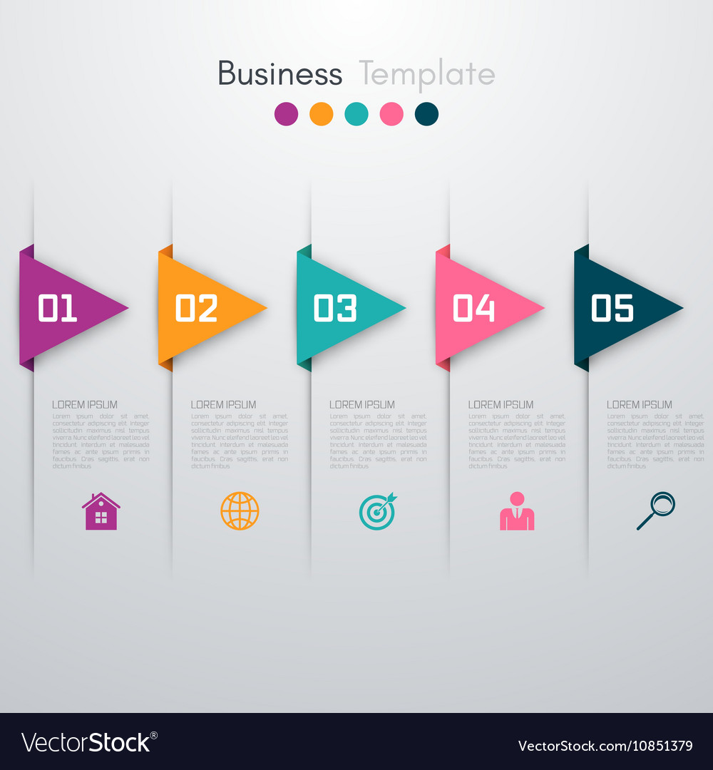 Arrows infographic template for diagram Royalty Free Vector