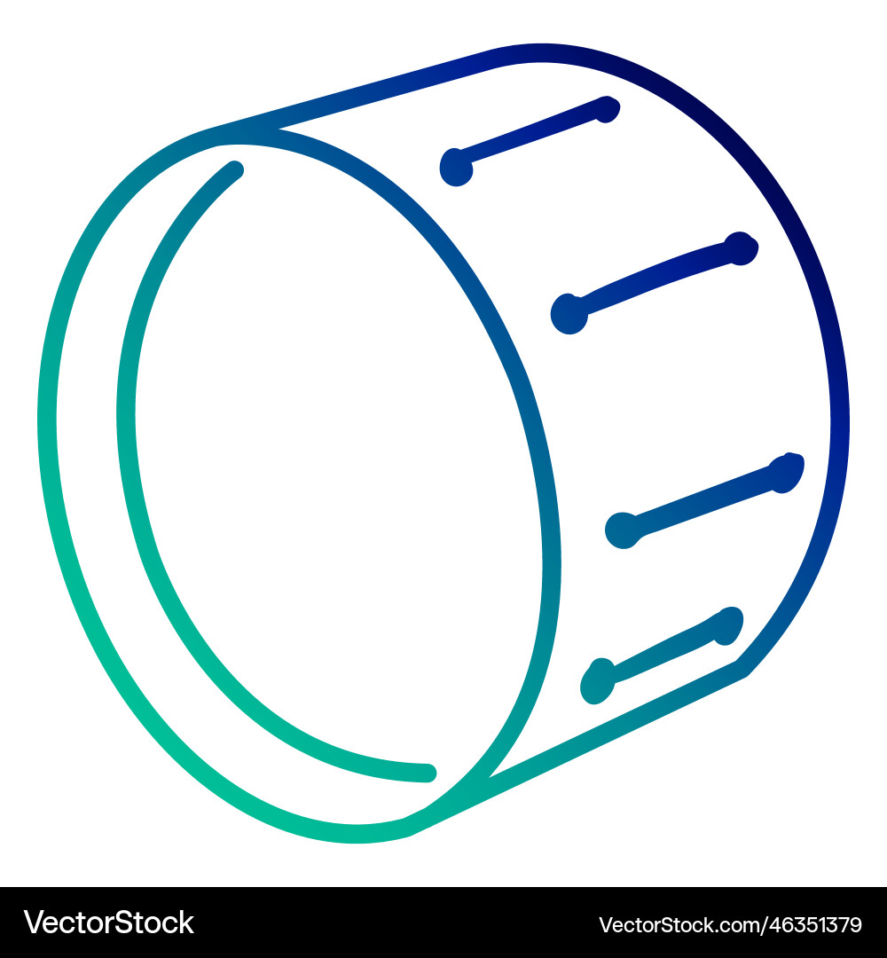Bass drum gradient stroke Royalty Free Vector Image