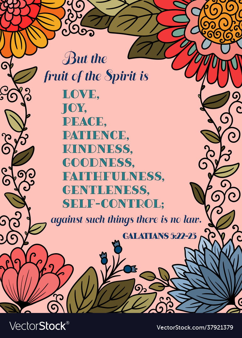 Bible Quote Fruit Spirit On A Pink Royalty Free Vector Image 0039