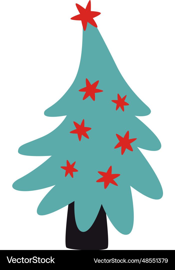 Christmas tree decorated Royalty Free Vector Image