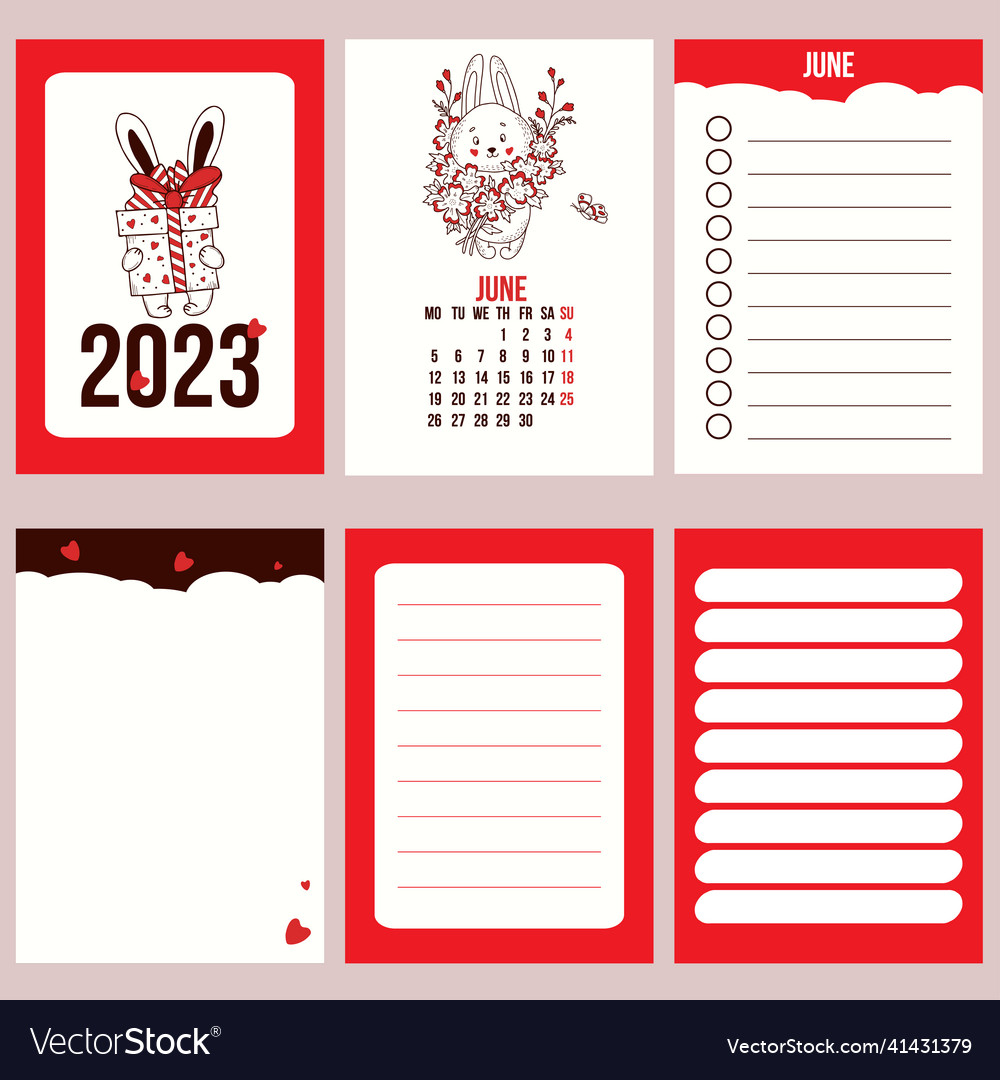 June Calendar 2023 Cute Collection Calendar For June 2023 With Cute Rabbit