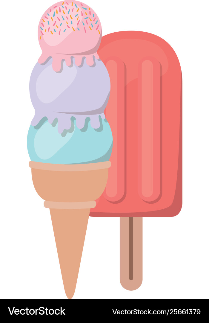 Delicious Ice Cream On White Background Royalty Free Vector