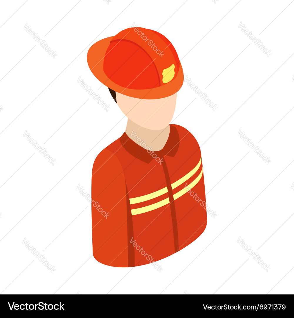 Fireman isometric 3d character icon Royalty Free Vector