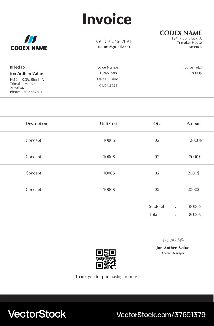 Invoice Royalty Free Vector Image - VectorStock