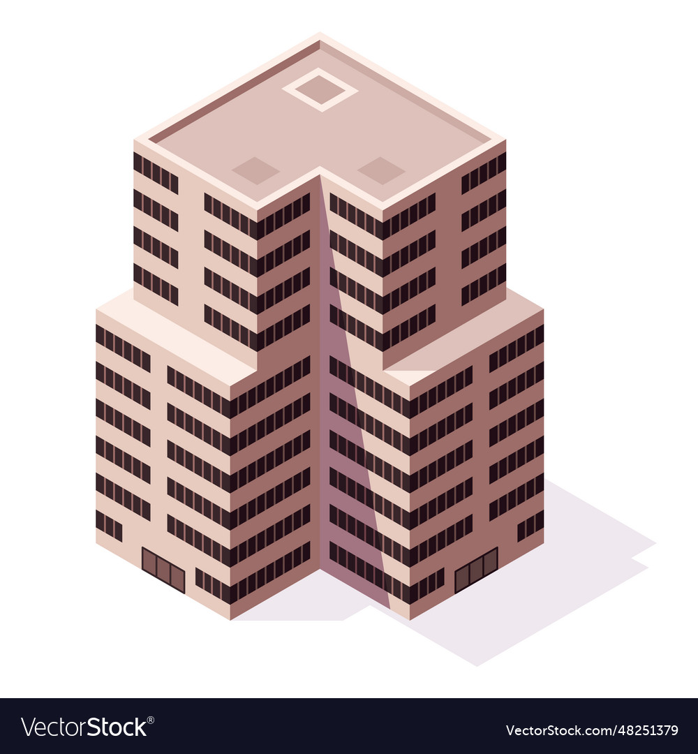 Isometric offices or business center icon town Vector Image