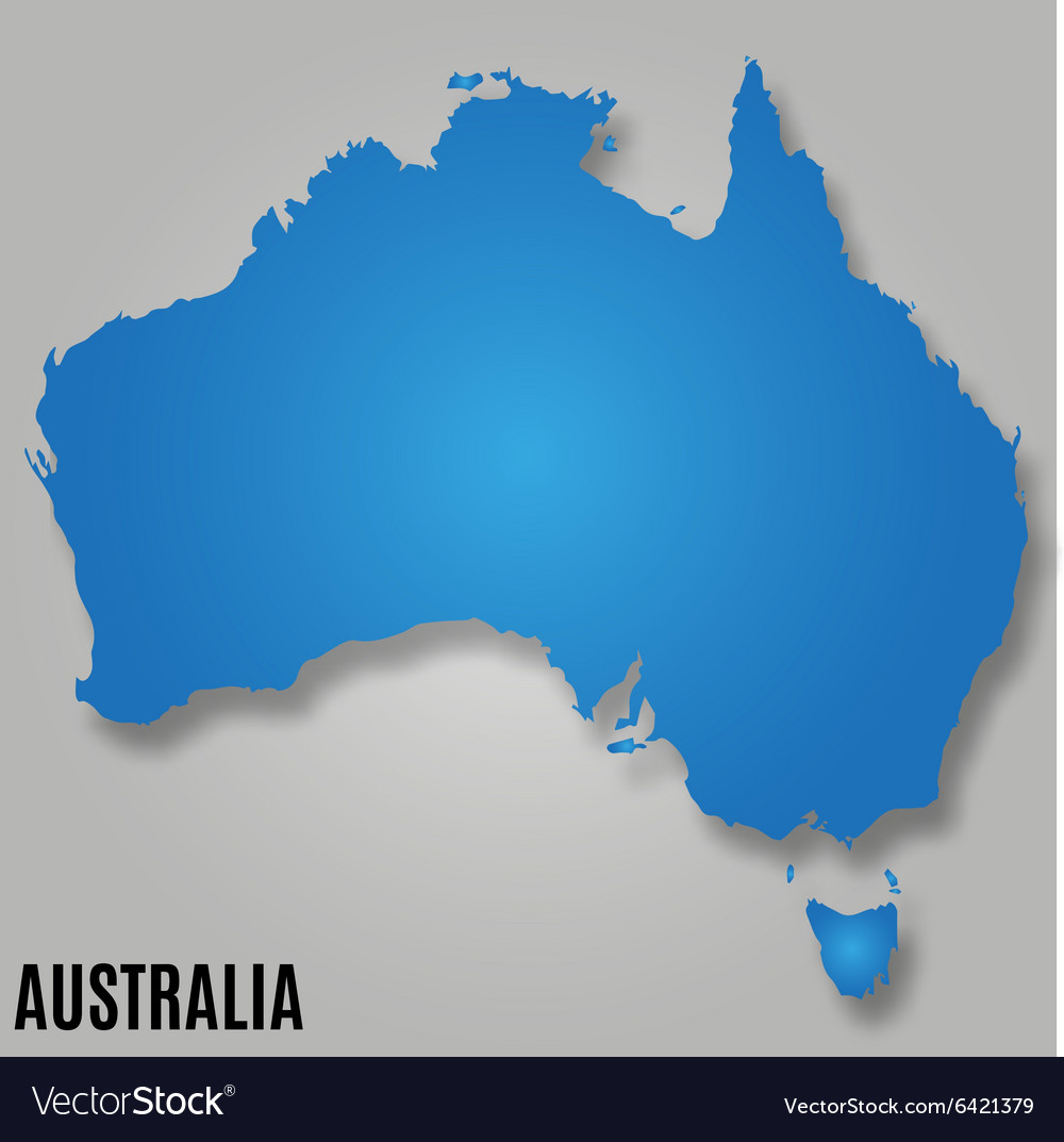 Map australia continent country Royalty Free Vector Image