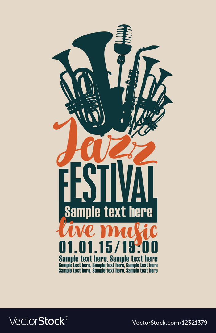 Poster for jazz festival Royalty Free Vector Image