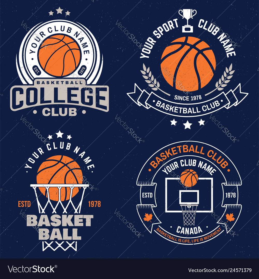 Set of basketball club badge graphic Royalty Free Vector