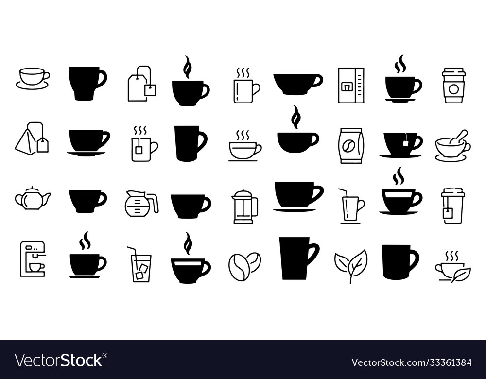 Coffee Cup Icon Set Style Stock Royalty Free Vector Image