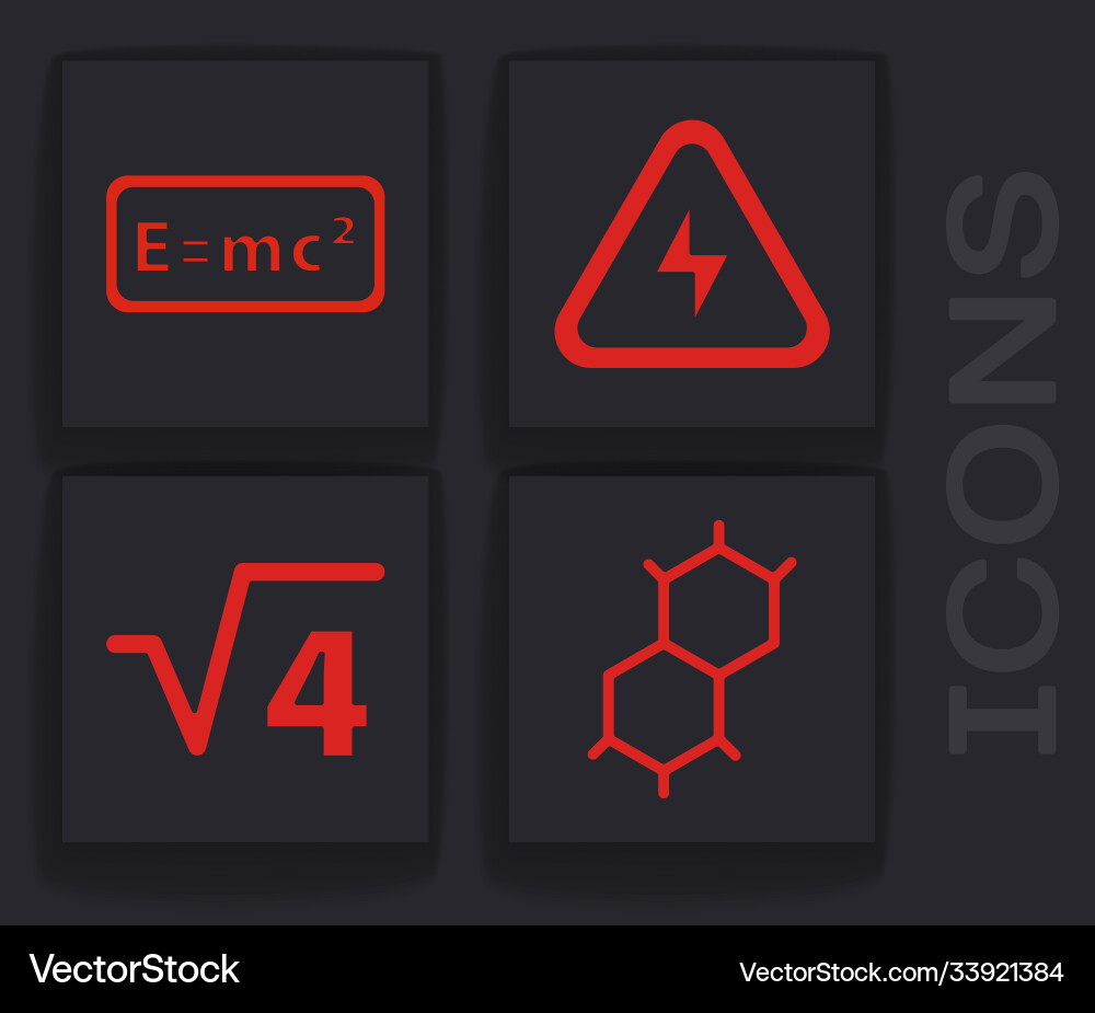 Set chemical formula equation solution high Vector Image