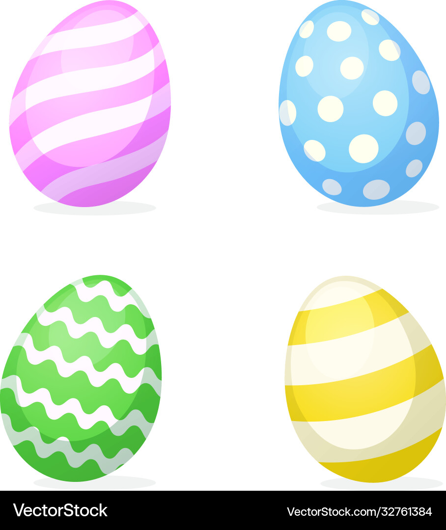 Set easter eggs Royalty Free Vector Image - VectorStock