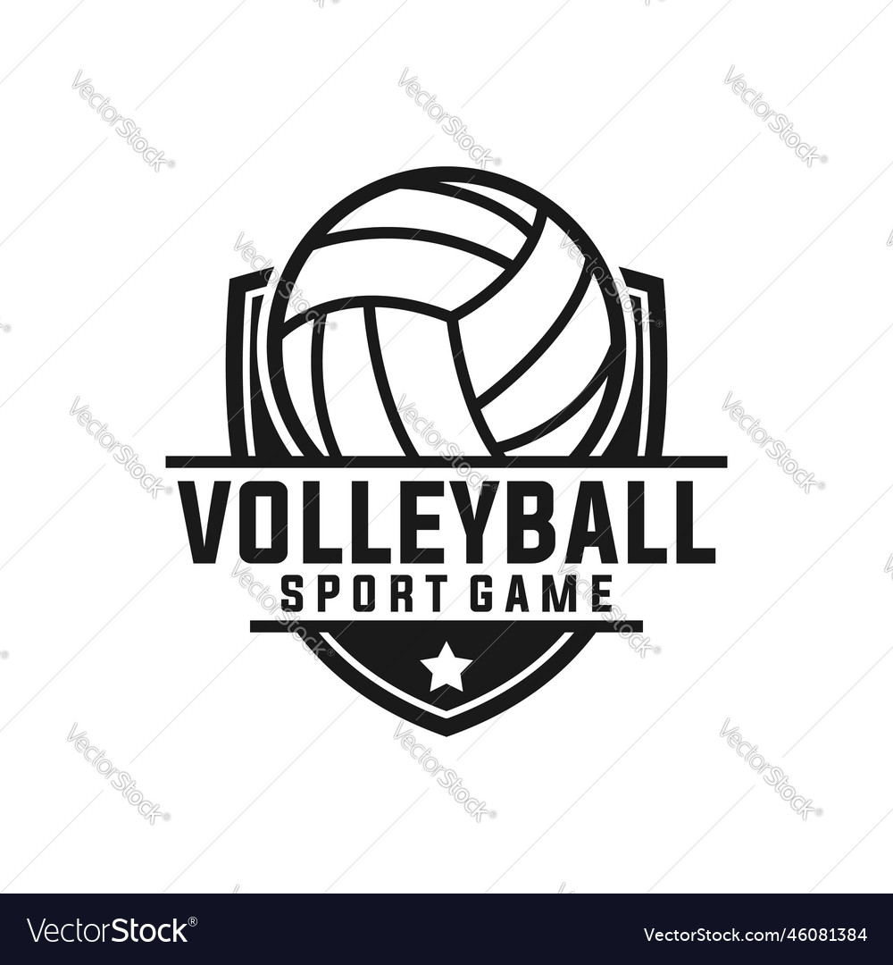 Volleyball sport badge template Royalty Free Vector Image