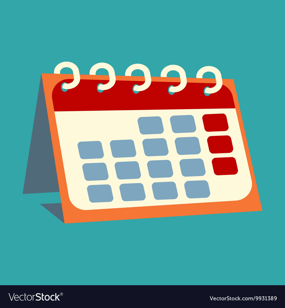 agenda paper icon of the calendar with one month vector image one month calendar