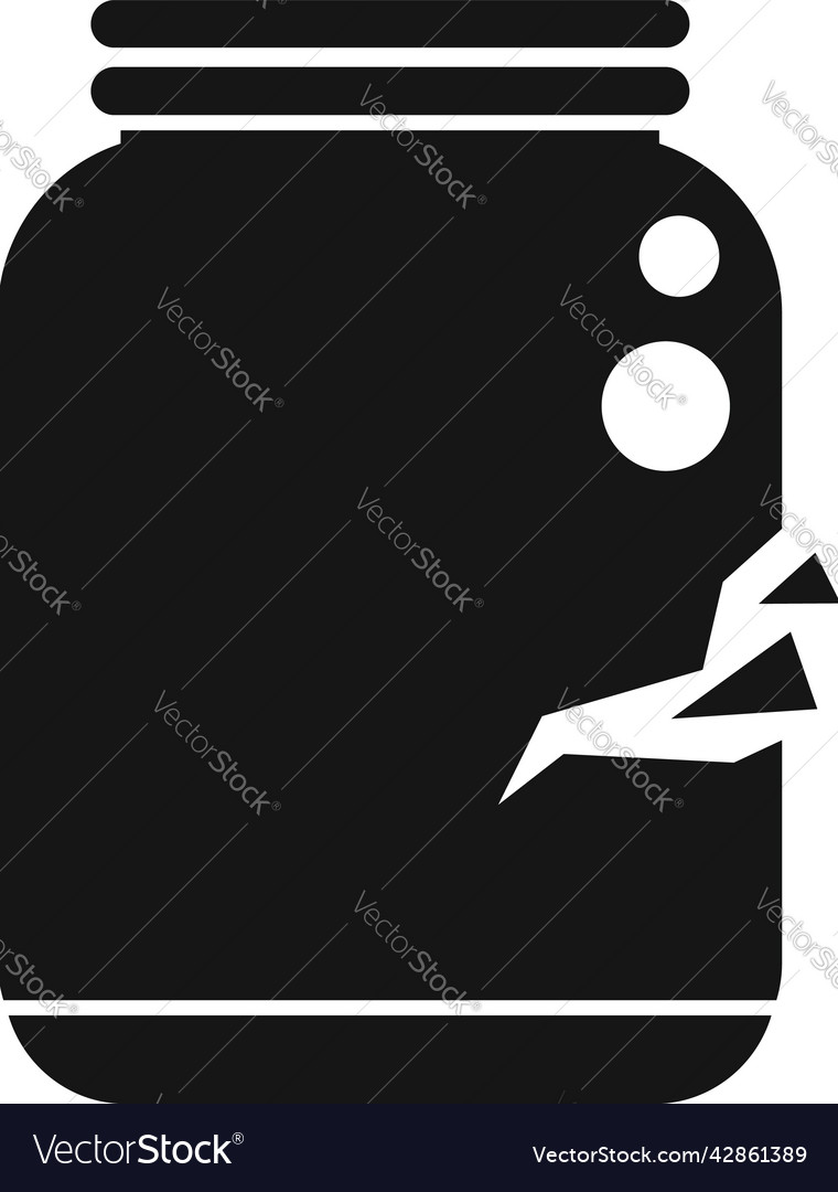 Crack glass jar icon simple waste garbage Vector Image