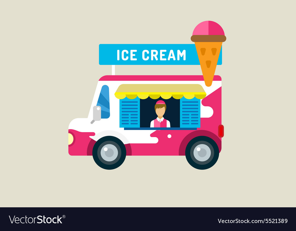 Ice cream car icon cold milk product vanilla