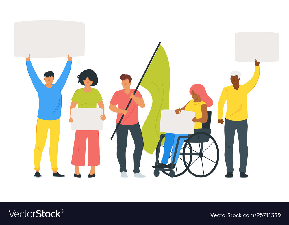 People protest or parade Royalty Free Vector Image