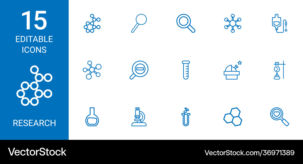 Research icons Royalty Free Vector Image - VectorStock
