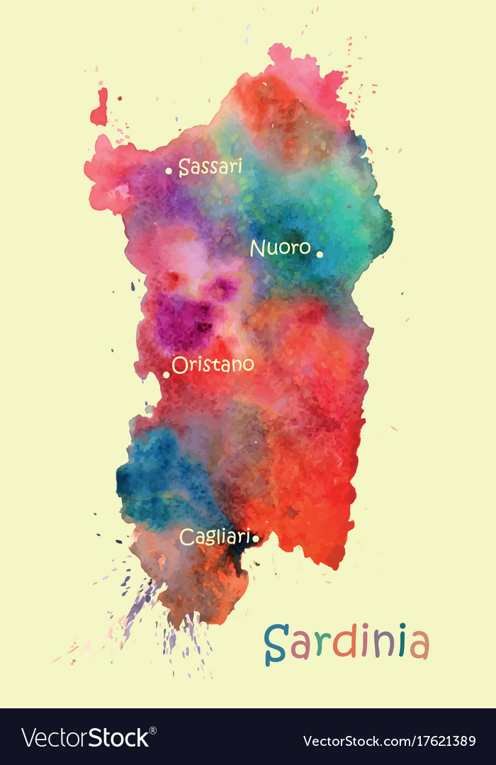 Stylized map of the italian island of sardinia Vector Image