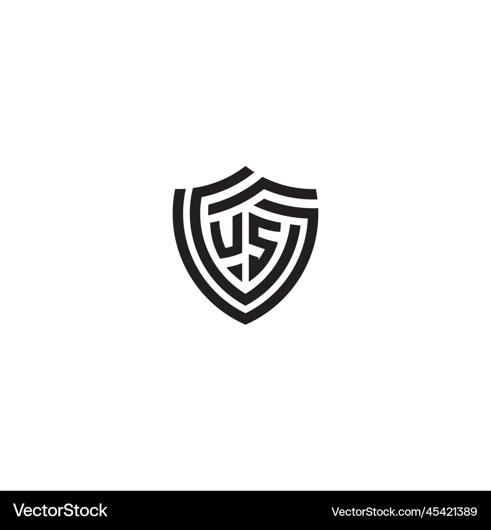 Su geometric line shield logo initial concept Vector Image